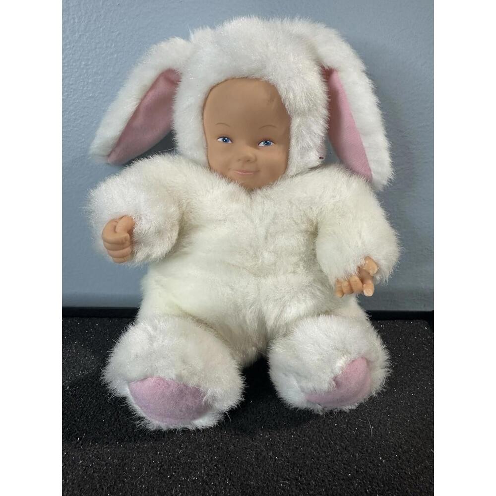 Vintage Anne Geddes Baby Bunny Rabbit Plush Doll 90’s See Pics And Read